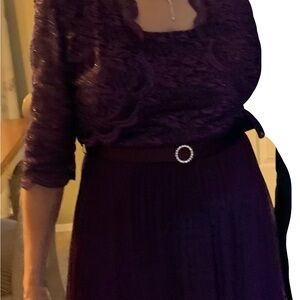 Elegant Purple Lace Dress